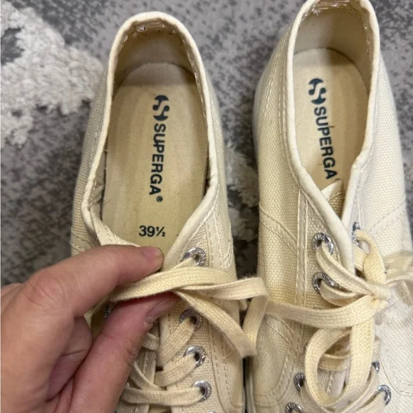 Superga 2790 Platform Sneakers- Women's Beige Canvas - Picture 6 of 10